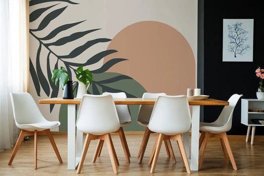 Sage arch removable vinyl mural / Peel and stick Boho pattern wallpaper / Boho mural print - Peel & Stick or Non-Pasted